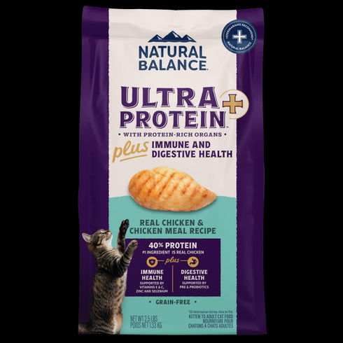 Natural Balance Ultra Protein+ Immune & Digestive Health Dry Cat Food - Chicken & Chicken Meal - 2.5lb Bag